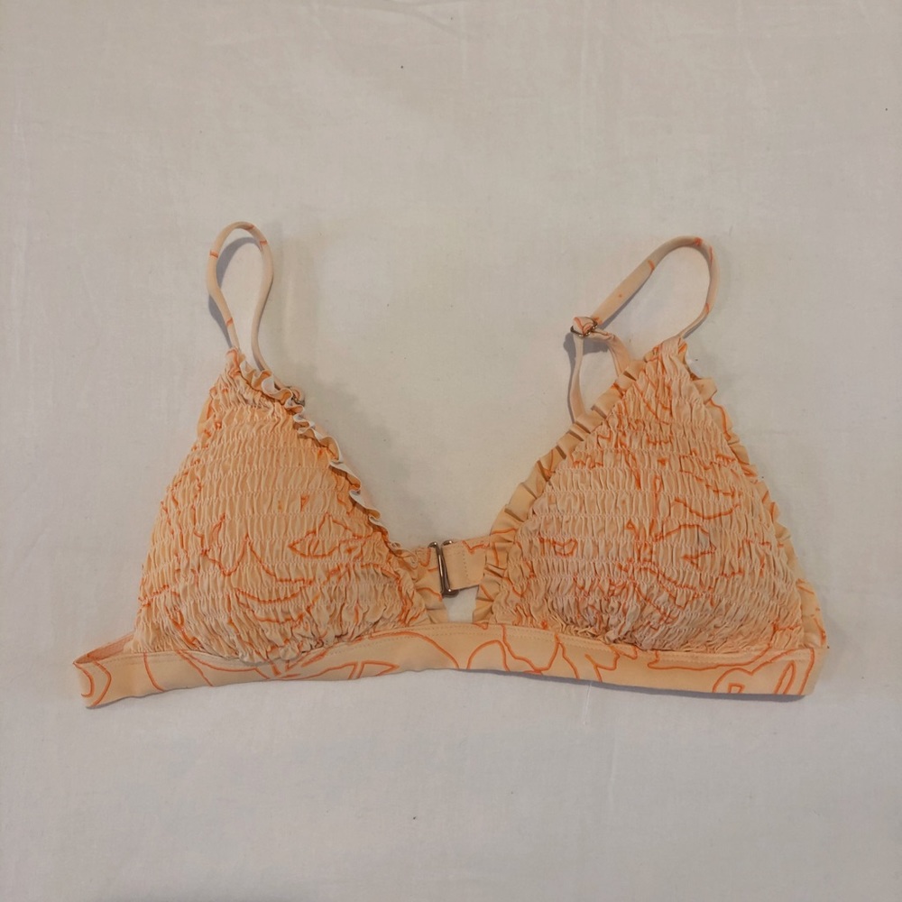 Peach Triangle Bikini Top